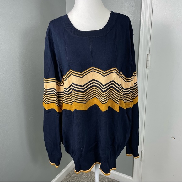 Skies Are Blue Sweaters - Skies are Blue || Chevron Crewneck Sweater Size 2X